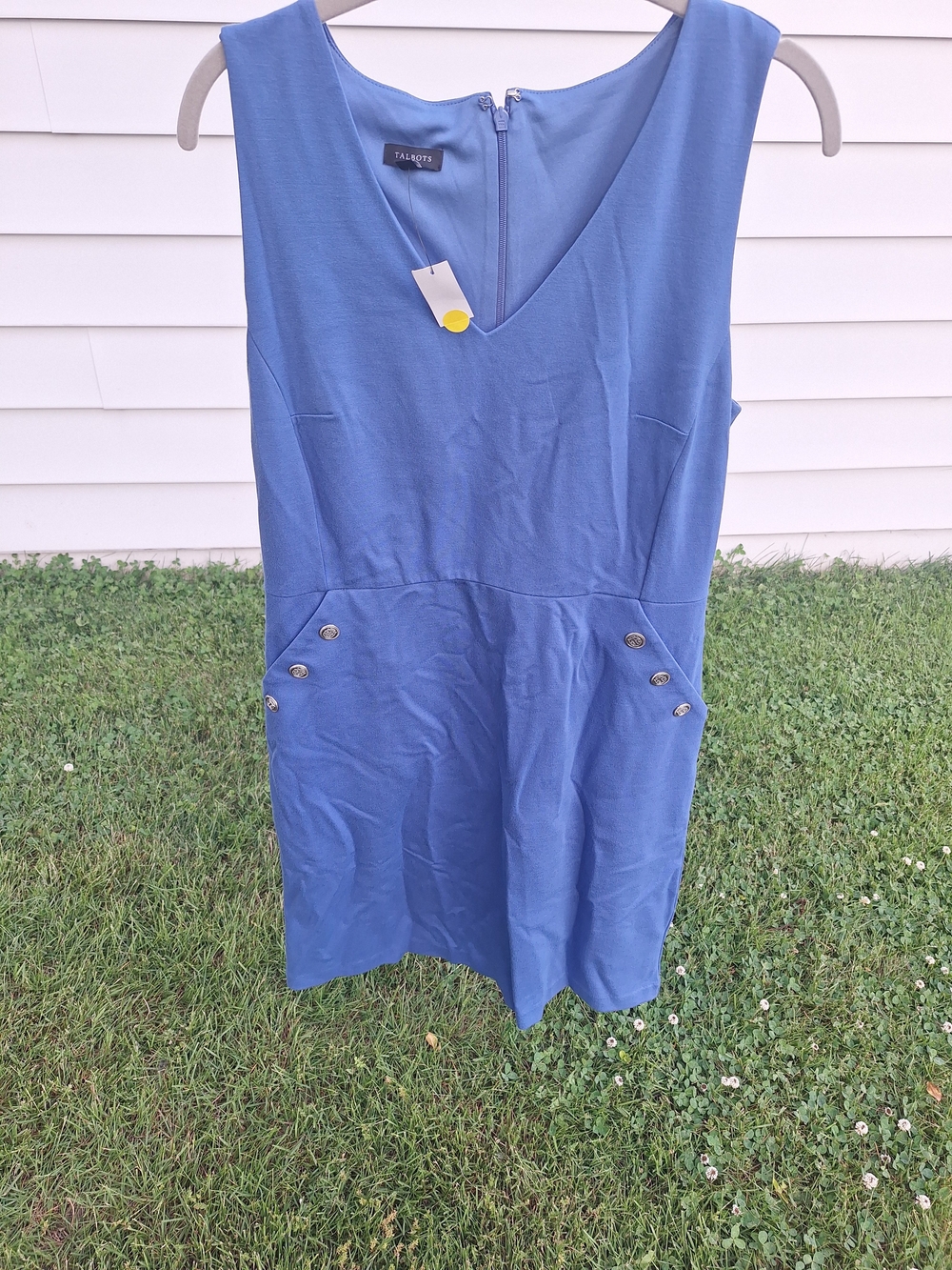 NWT Talbots Blue Sleeveless V-Neck Sheath Dress.  Womens Size 6.